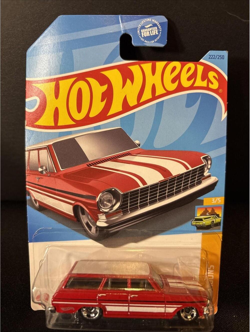 Brand New Sealed Hot Wheels HW Wagons 3/5 '64 Chevy Nova Wagon 222/250 Red